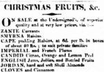 Advertisement for Christmas fruits from The Sydney Herald, 20 December 1832.