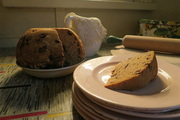 Bob's pudding being served at Meroogal.