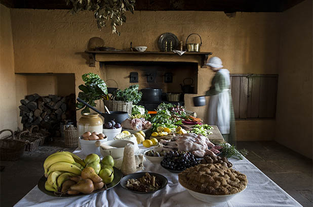 Bountiful produce in the kitchen at Elizabeth Farm.