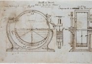 Design for an ice making machine, which worked on a chemical reaction to produce the freezing temperatures required.