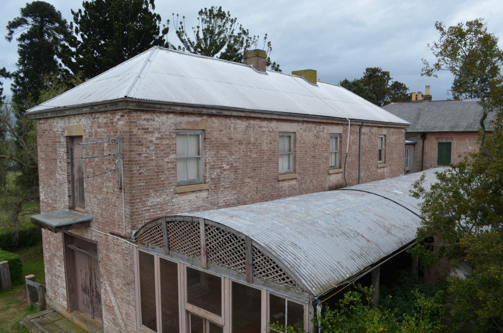 View over the arcade at Rouse Hill House