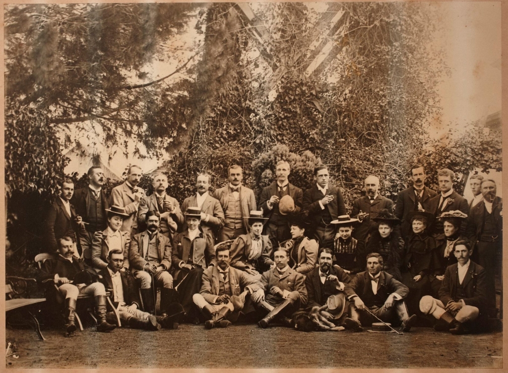 A group after the hunt, Rouse Hill, 18 July 1895.