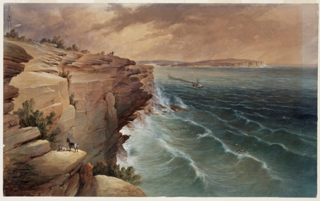 Entrance to Port Jackson by Edmund Thomas, 1857. 