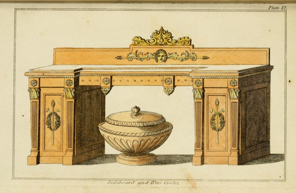 Design for a sideboard and cooler plate 12 