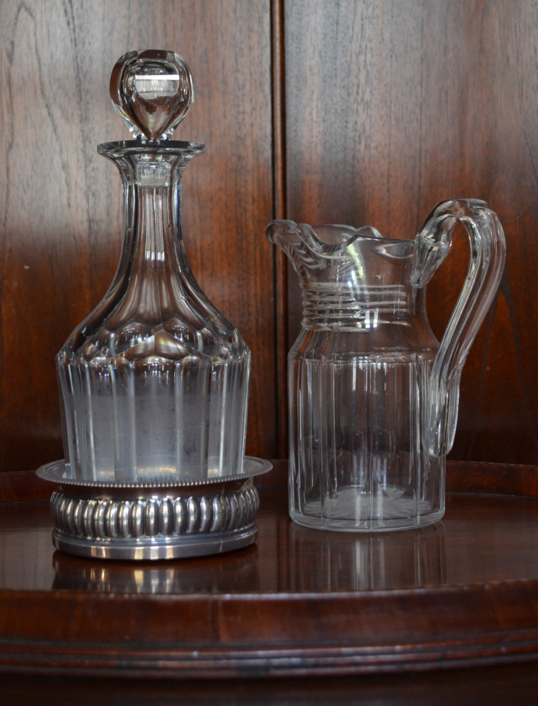 Crystal decanter and water jug in the butlers pantry at Elizabeth Bay House