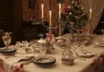 Decanters and claret jugs as part of a setting recreating a birthday held for Alexander Macleay at Lake Innes