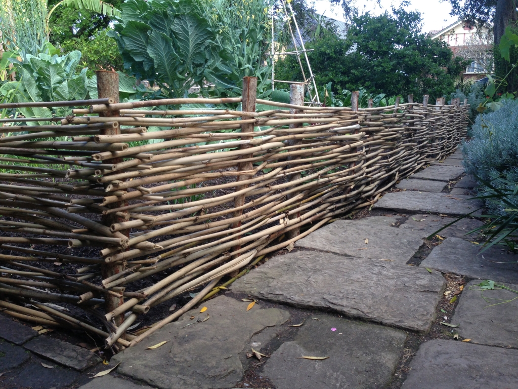 Hurdle fencing at Elizabeth Farm