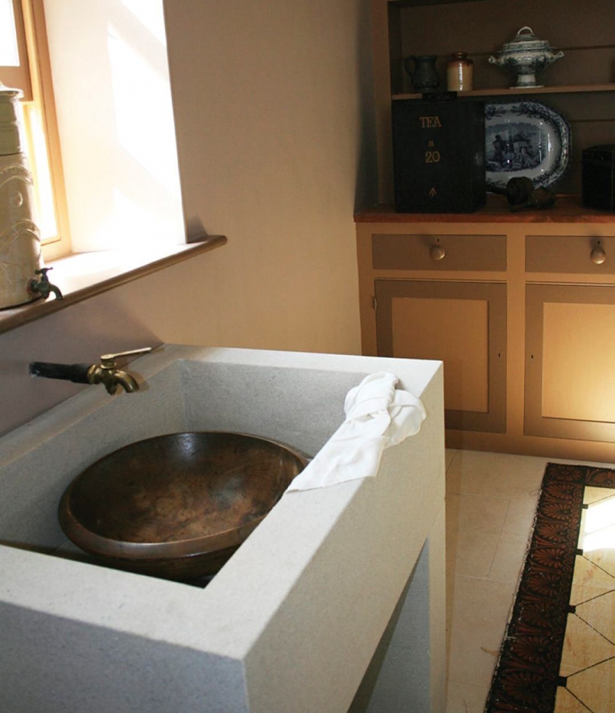 Recreated sink in the pantry at Vaucluse House